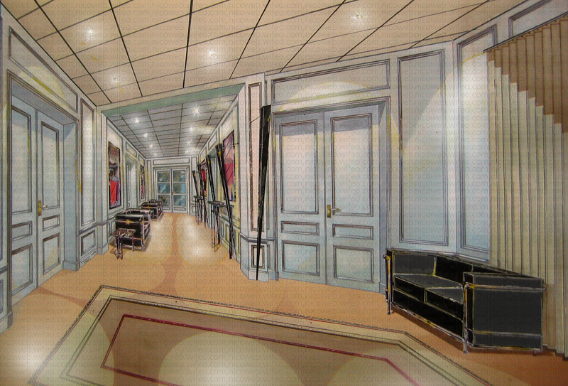 Aménagement d'un hall d'accueil d'une compagnie d'assurances à Paris